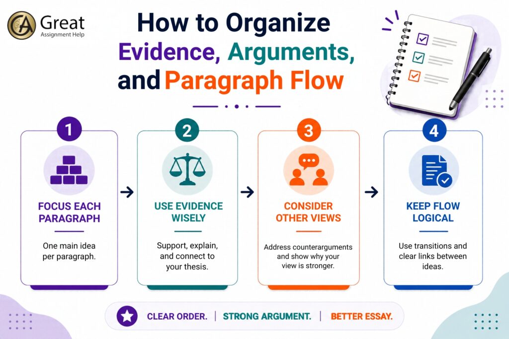 How to Organize Evidence, Arguments, and Paragraph Flow